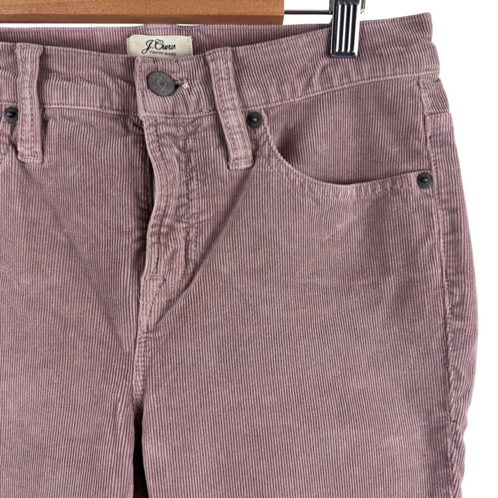 J.Crew Toothpick Corduroy Pants Womens 26 Mauve Pink 9" High-Rise F5338